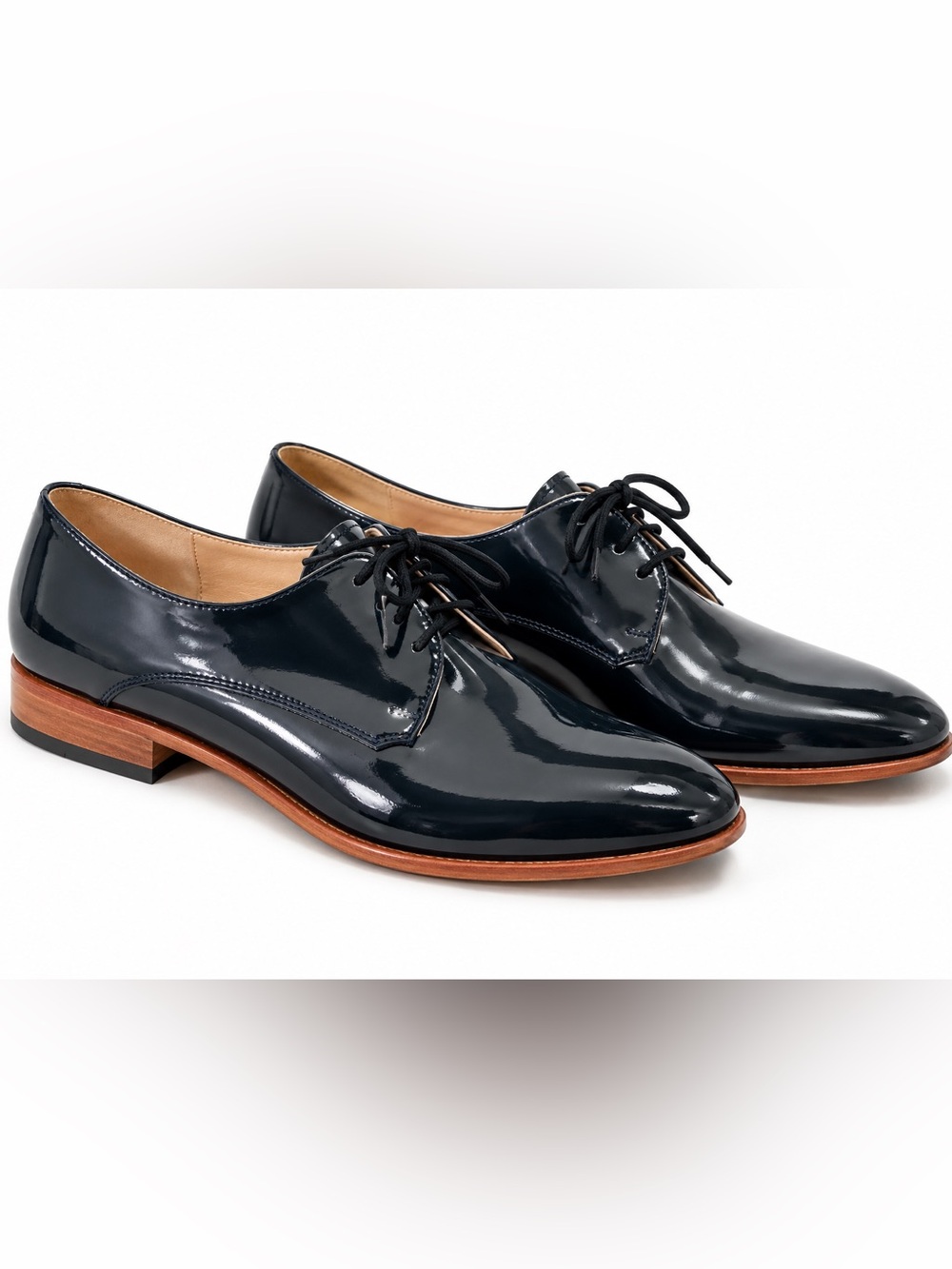 Dieppa Restrepo Cali Patent Leather Oxford Shoes Navy NWT